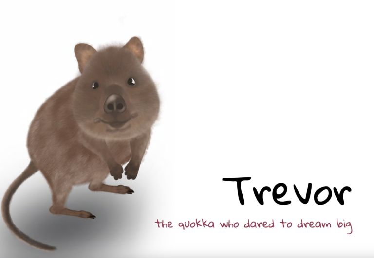 Image of a Quokka with the word 'Trevor'